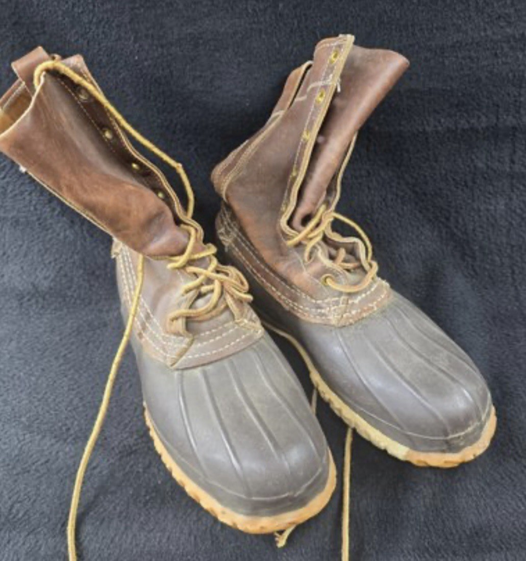 Otrain Mens Bean Boots Vintage LL Bean Boots Woman's Brown Leather