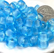 Rondelle Pony, Crow Beads, 9mm, 3.5mm Hole, Lt. Aqua Blue, Czech, 20 Pcs, 153
