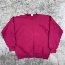 Vintage Lee Sweatshirt Womens Large Pink Magenta Sturdy Sweats USA Made 90s