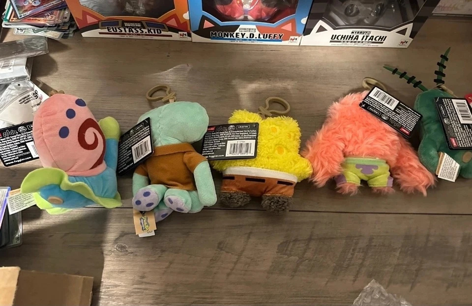 Zuru Fuggler x Spongebob Squarepants Keychain Plush Ring set 5 in Each New - Image 2 of 2
