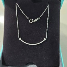 Tiffany  Co. Smile Full Diamond Necklace White Gold