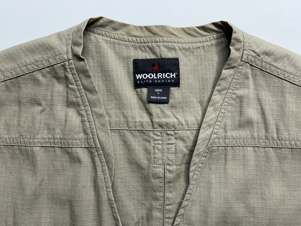 Woolrich Elite Series Tactical Vest Mens Large Khaki RipStop Hunting Fishing - Image 4 of 4