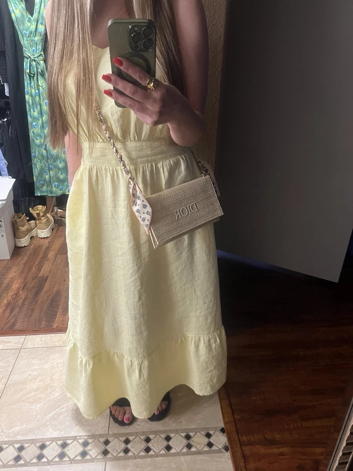 NWOT Dior VIP Limited Edition Raffia Clutch, Shoulder Bag Crossbody +Scarf Chain - image 3 of 3