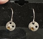 Elegant Yellow Citrine Modernist Sterling Silver Drops Earring 925 Artisan — photo 1