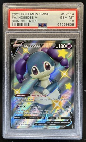 2021 Pokemon SWSH Shining Fates Indeedee V Shiny Vault #SV114/SV122 PSA 10