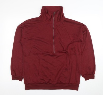 PrettyGarden Herren Sweatshirt rot Half Zip hochgeschlossen Gr. M