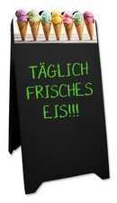Kundenstopper Eis Werbung wasserdicht Aufsteller Kunststoff Eisdiele 118x61 cm