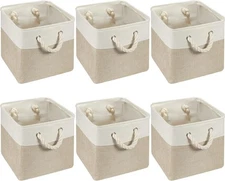 Fabric Organizer Collapsible Cube Basket with Sturdy Carrying Handle