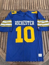Vtg Champion Rochester 10 Football Jersey Blue Yellow Mesh Made in USA Size L
