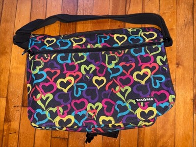 Yak Pak Hearts Print Crossbody Messenger Bag