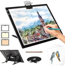Rechargeable A3 Light Pad for Diamond Painting,Tracing Light Box with Stand a...