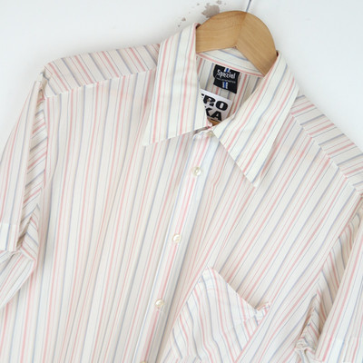 Vintage 70er Jahre Hemd Dolchkragen Disco Gr. L (V1360)