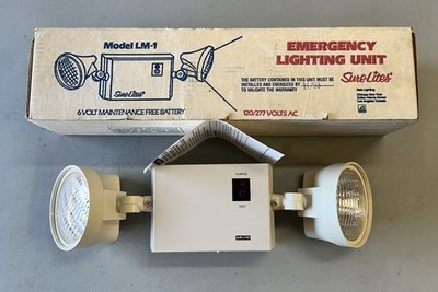 Sure-Lites Emergency Lighting Unit Model LM-1 White Vintage 120-277V NEW White B