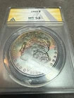 1889 Morgan Silver Dollar $1 MS63 Anacs Terminal Rainbow Progressive Toner Toned