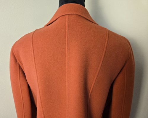 Talbots Burnt Orange 100% Wool Open Front Blazer Classic Preppy Career Size 8 - Picture 6 of 12