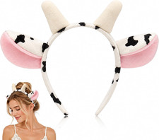 Cow Ears Headband, 6.3X7.9In Plush Cow Headband, Cow Ears Costume Animal Ear Hea