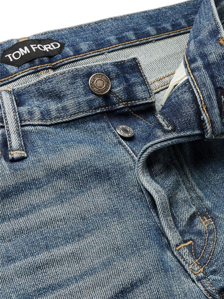 Pantalones de mezclilla Tom Ford ajustados elásticos con ribete talla 32 TFD001 Foto 4 de 4