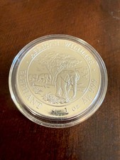 2012 Somalia African Wildlife Elephant  BU 1 oz .999 Silver Coin Somali Republic