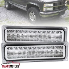 Bumper Lights Fits 1988-1998 Chevy GMC C10 C/K 1500 2500 LED Turn Signal Lamps