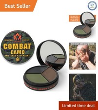 Outdoor Essential: 3-Color Camo Face Paint with Built-in Mirror for Hunters