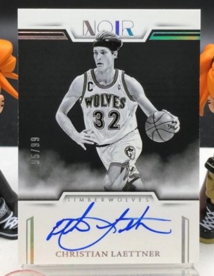 Christian Laettner 2024-25 Panini Noir Auto Noir Black White 95/99 #ANB-CHR