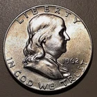 1962-D Denver Mint Franklin Silver Half Dollar 50c (#126/F16) toned reverse