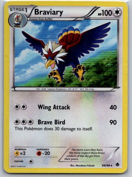 Braviary 88/98 Holo Rare Emerging Powers Pokemon Lightly Played