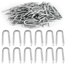 120 Pcs Galvanised U Nails for Fencing U Shaped Nails Steel Chicken Wire Fencing 6.03 per metre