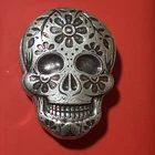 2 oz. 999 Fine Silver Sugar Skull - Day of the Dead  3-D Design