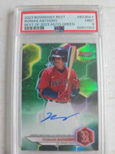 2023 Bowman's Best Best Autographs Roman Anthony Green/99 Psa 9 Red Sox