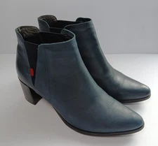 Marc Joseph Amsterdam Women's Size 7 Ankle Booties Blue Real Leather 2.5" Heel