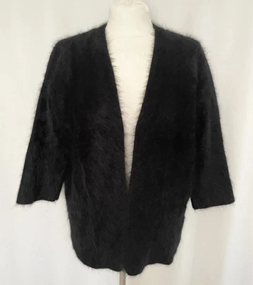 70 % angora Strickjacke Cardigan Schwarz H&M Premium Größe 38 - Bild 1 von 4
