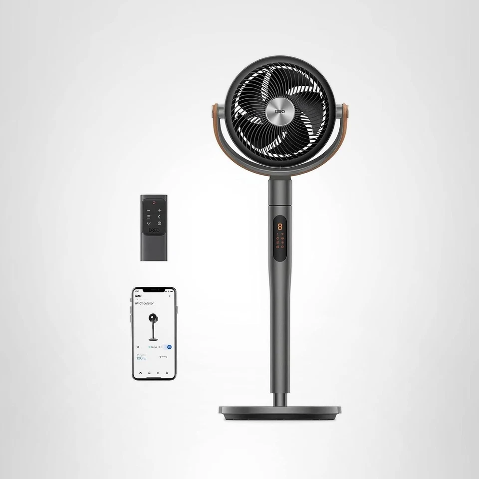 Ventilador Inteligente Ventilador de Piso Oscilante Wi-Fi Control por Voz Control Remoto 8 Velocidades 6 Modos Foto 3 de 4