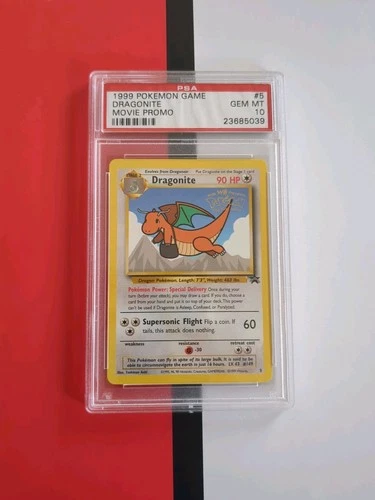 PSA 10  DRAGONITE 5 BLACK STAR PROMO 1999 POKEMON GAME MOVIE PROMO WOTC