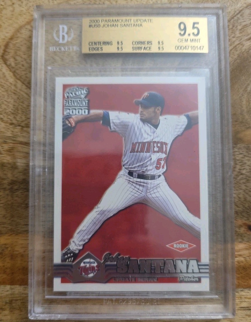 2000 Pacific Paramount Update Johan Santana Rookie Card 50-U BGS 9.5