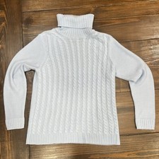 Kohls Croft & Barrow Light Blue Turtle Neck Sweater Petit Medium Used See Pics