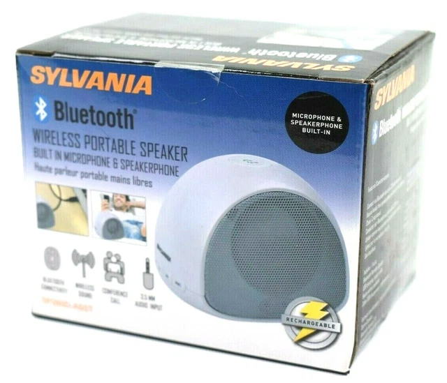 SYLVANIA Sp260D White Wireless Portable Bluetooth Speaker