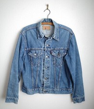 Vintage Levi's 60's Big E Type 3 Blue Denim Trucker Jacket 525 Stamp EUC Medium