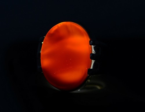 Anello da uomo corniola marrone yemenita naturale argento sterling 925 fatto a mano anello Aqeeq - Foto 7 di 12