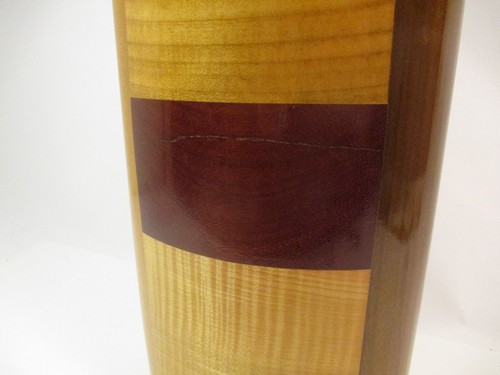 Vintage Paul La Montagne Signed Mixed Wood Mosaic Large 16" Vase Art Sculpture - Picture 3 of 9