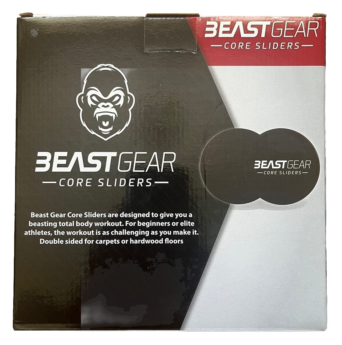BEASTGEAR CORE SLIDERS  Gliding Abdominal Exercise Discs - For Home or Gym New