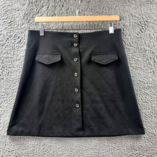 Anko Womens A-line Mini Skirt Size 12 Black Stretch Knit