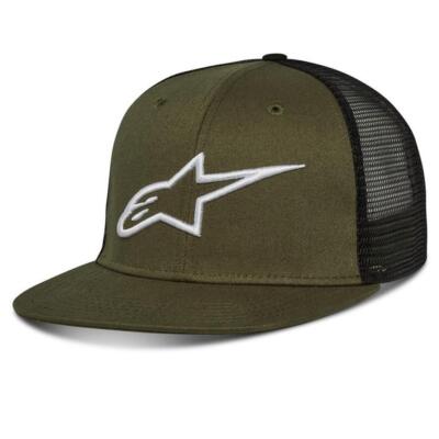 Alpinestars Corp Trucker Mütze Snap Back Baseball Freizeit Cap weiß grün rot