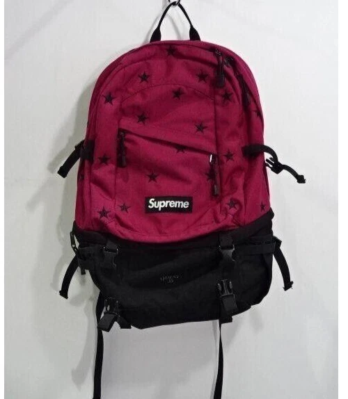 RARE ! Sac à dos Supreme Stars 13AW rouge rose étoile bon état ! Japon 202406R