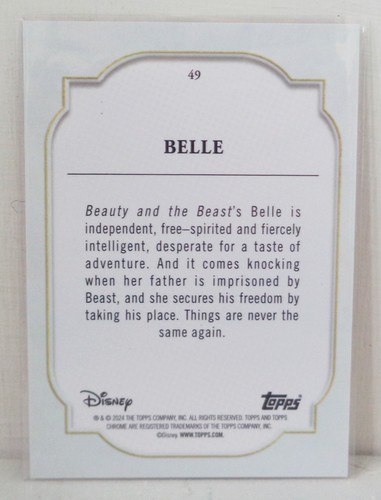 Disney Topps Sapphire #49 Belle 14/25 Orange Refractor From Beauty & The Beast - Picture 2 of 2