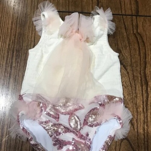 Label Jane Baby Romper 3M Pink Tulle Summer Western Boho Hippie Glitter Sequin