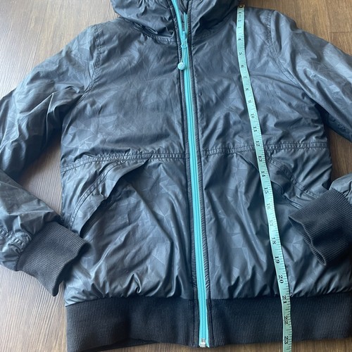 Ivivva Lululemon Jacket Girls 12 Reversible Puffer Insulated Hooded Black Grey - Picture 17 of 19