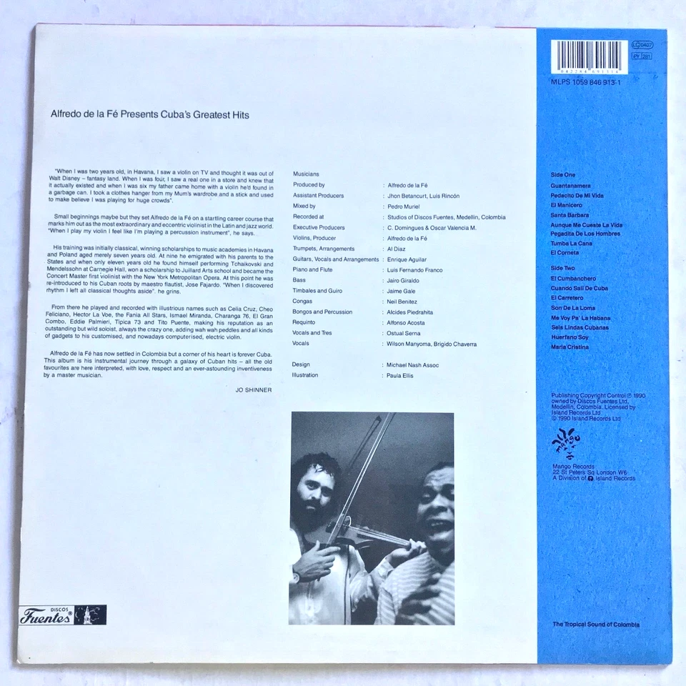 Alfredo De La Fe - CUBAs Greatest Hits - El violin de la salsa Vinyl LP - Image 2 of 4