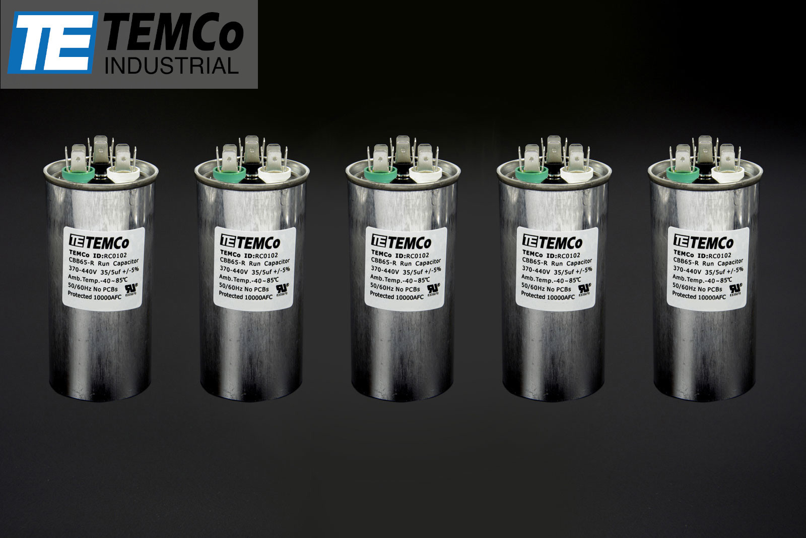 TEMCo 50+5 Uf 370-440 VAC Dual Run Capacitor - 2 Pack Lot For HVAC/Motors