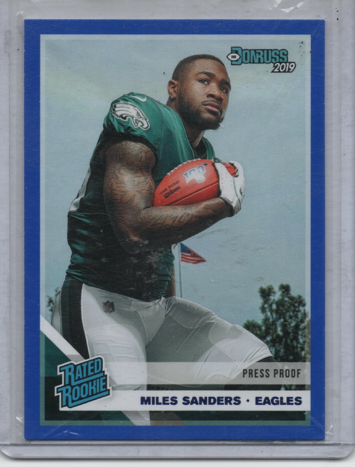2019 Donruss Press Proof Blue Miles Sanders Rated Rookie #322